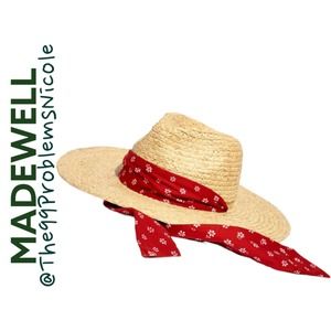 Madewell Straw Hat with Red Bandana